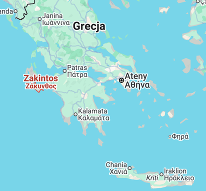 Zakynthos na mapie Grecji